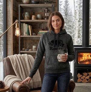 🎀Roots Charcoal Hoodie with Black Logo